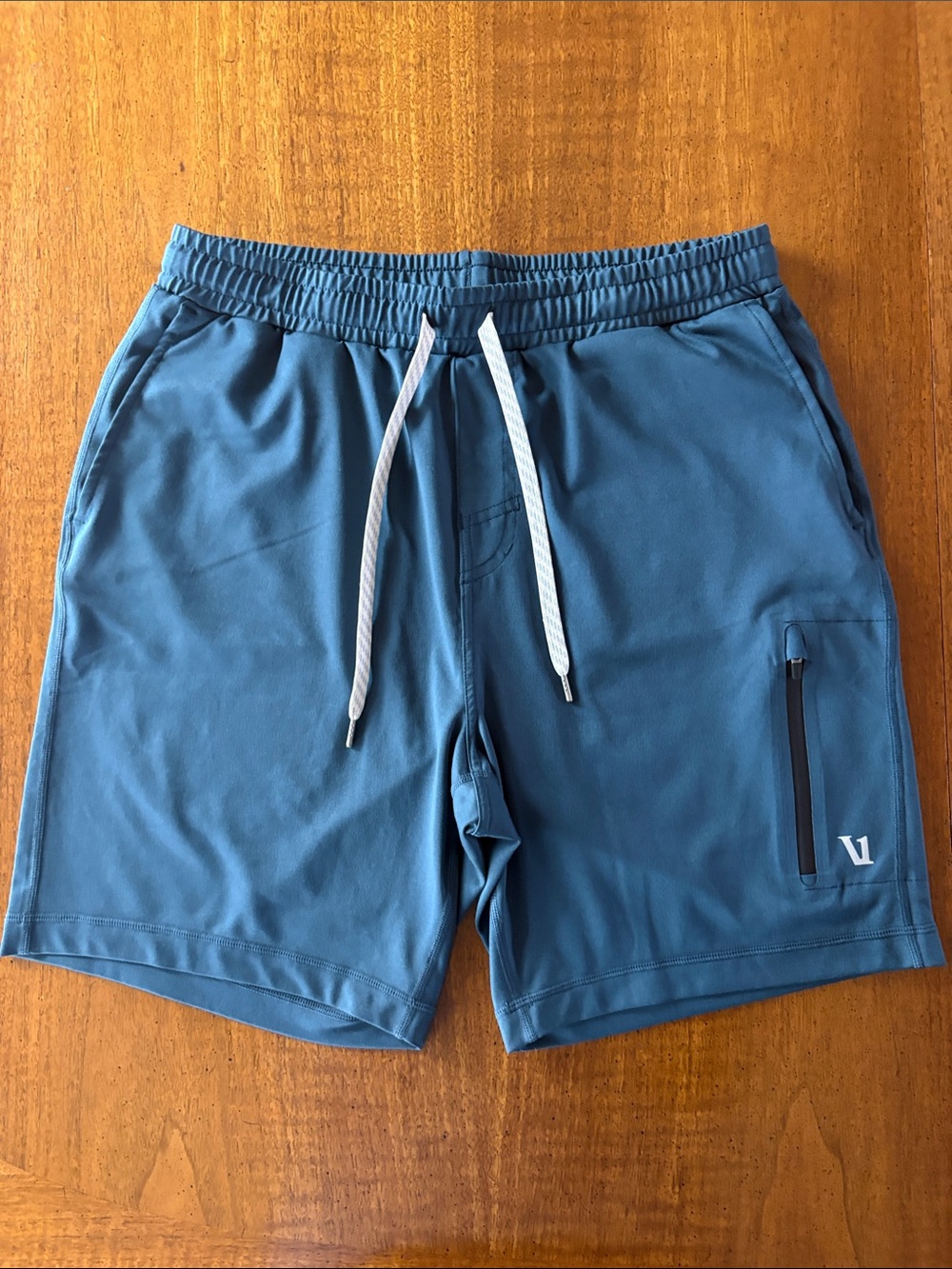 Vuori Teal Blue Athletic Drawstring Shorts
